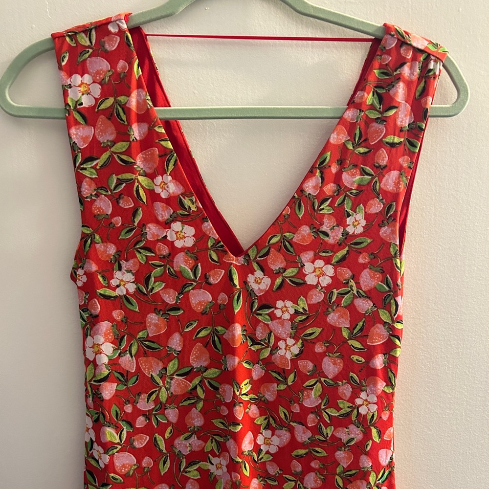 Urban Outfitters Red Floral Midi Dress